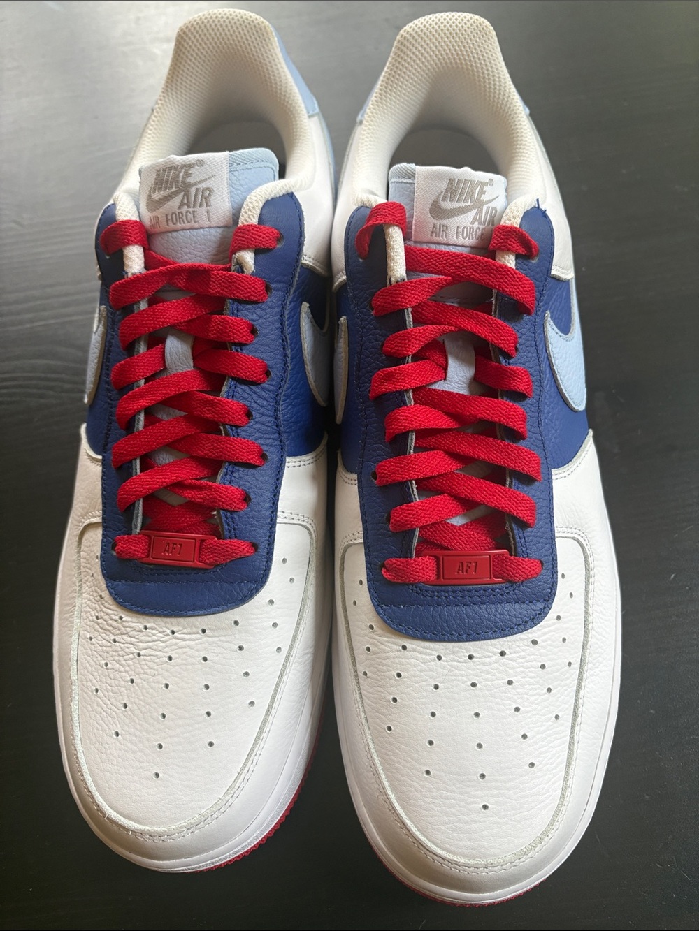 Nike Men’s Air Force 1 Low Top Custom Red/White/Blue - Size 13 - Picture 5 of 6